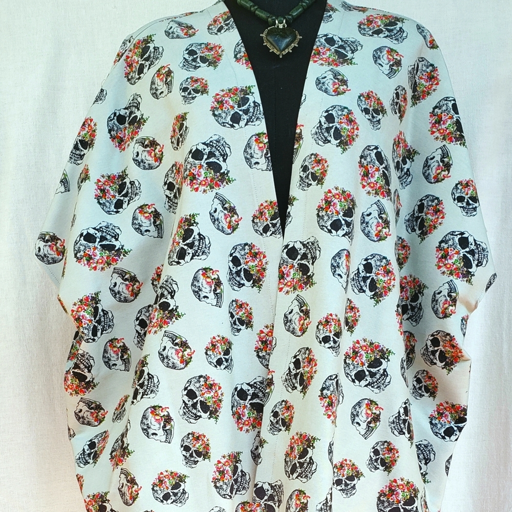 Sugar skulls poncho cover up